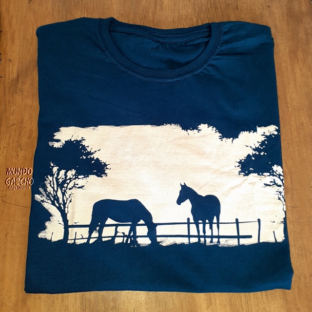 Camiseta Campeira Manga Curta Cavalos