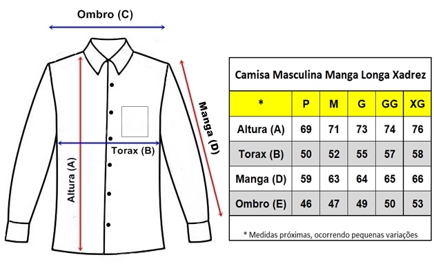 Camisa Masculina Xadrex Azul