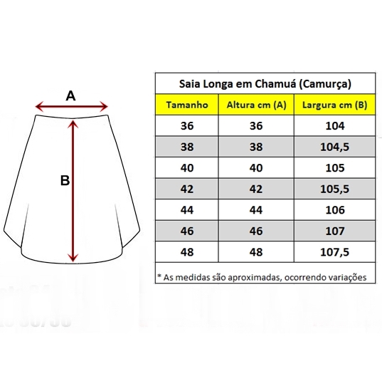 Saia Adulta em Camurça (Shamuá)