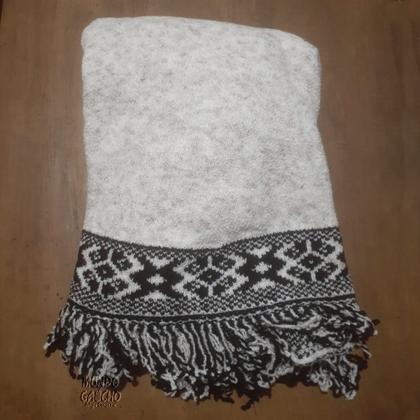 Poncho Feminino Com Manga Branco/Bege